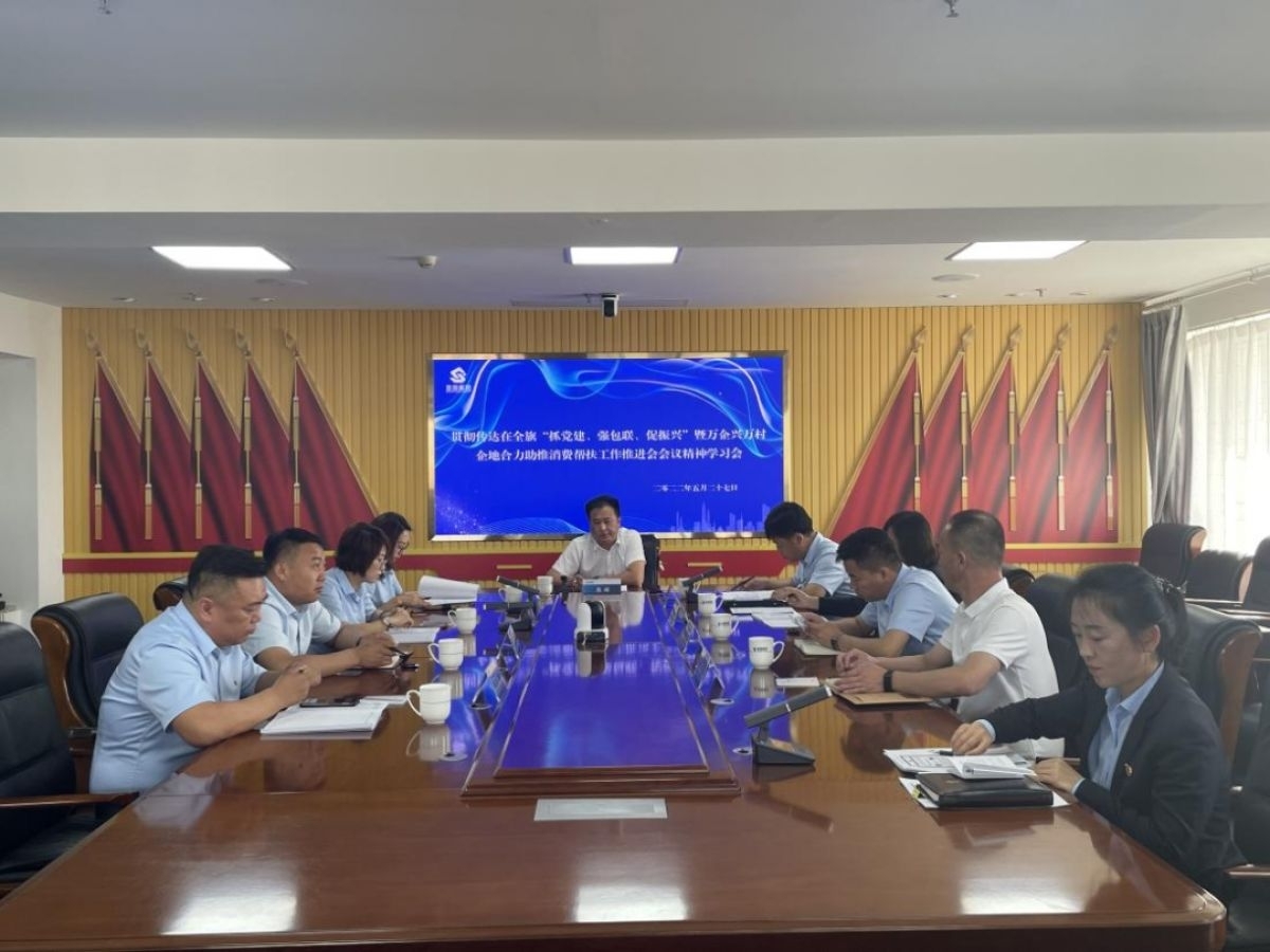 EVO视讯官网投资集团召开全旗“抓党建、强包联、促振兴”暨万企兴万村企地协力助推消耗帮扶事情推进会向导讲话精神转达学习聚会